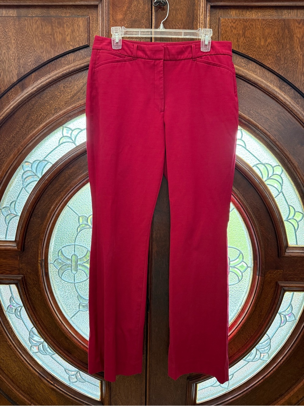 White House Black Market Red Stretch Boot-Cut Pants